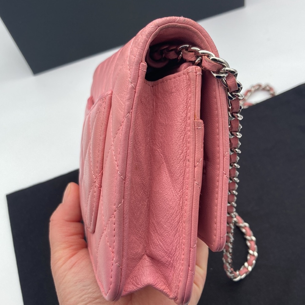 CHANEL CC SILVER HARDWARE LIGHT PINK QUILTED WOC BAG WITH DUST BAG - Picture 5 of 17